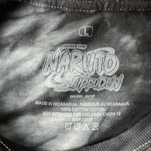 Naruto Shippuden Ichiraku Ramen Shop Tie Dye Graphic Tee Gray Black Large - Picture 6 of 6